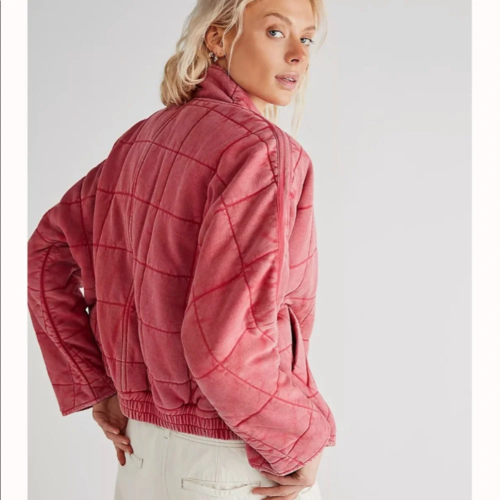 RARE Free People Dolman Quilted Knit Jacket in Lovebird NWT - Picture 3 of 11